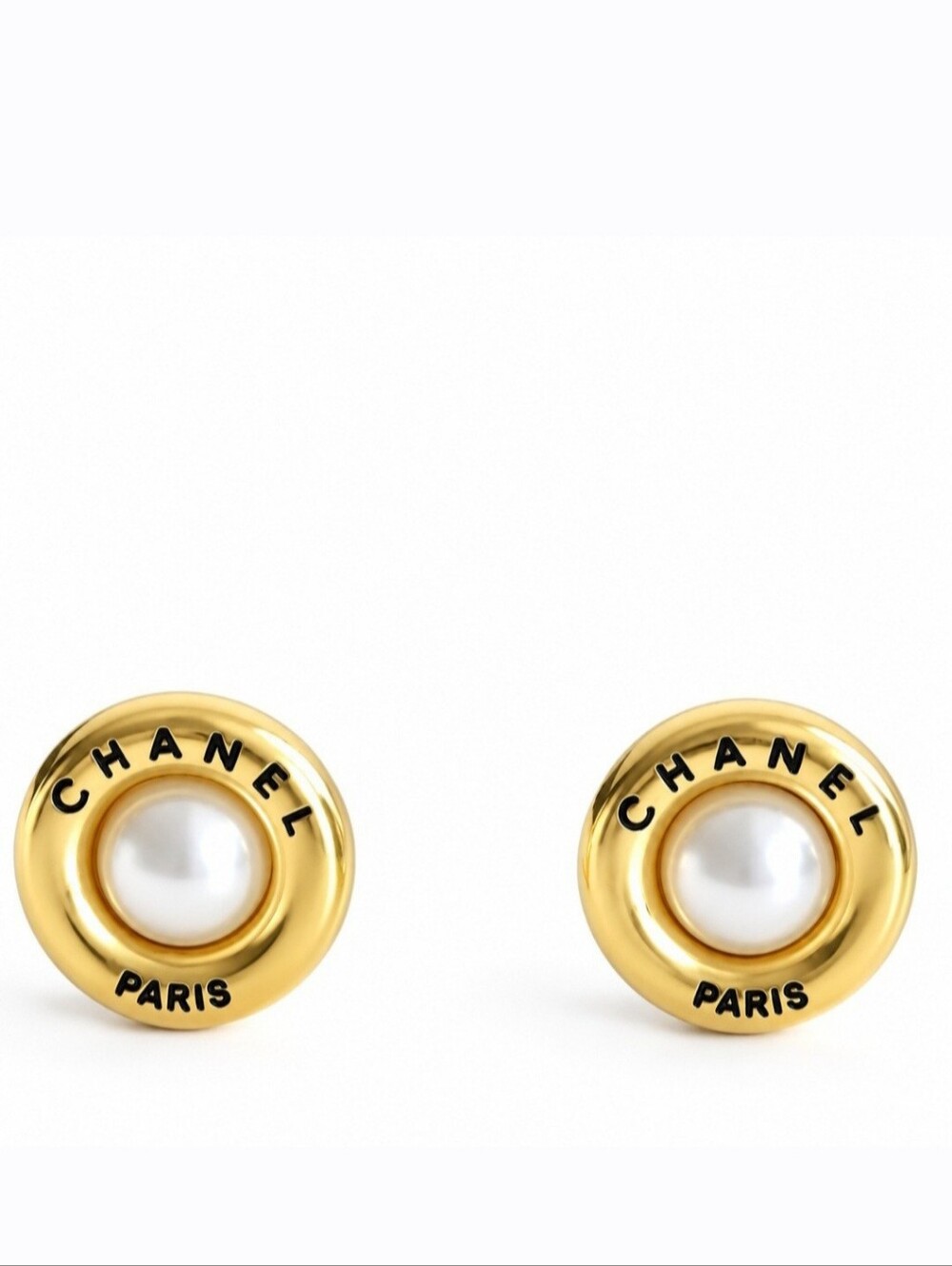 Chanel Pearl Gold-plated Earrings